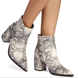 Windsor Faux Snakeskin Ankle Booties